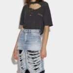 Dsquared2 Iconic Ripped Midi Skirt