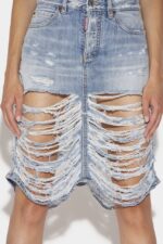 Dsquared2 Iconic Ripped Midi Skirt - Image 3