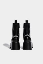 Dsquared2 Iconic Scribbles Combat Ankle Boots BLACK - Image 2