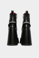 Dsquared2 Iconic Scribbles Heeled Ankle Boots BLACK - Image 2