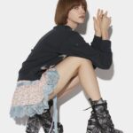 Dsquared2 Iconic Scribbles Heeled Ankle Boots BLACK D2