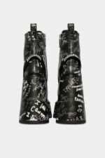 Dsquared2 Iconic Scribbles Heeled Ankle Boots BLACK D2 - Image 3