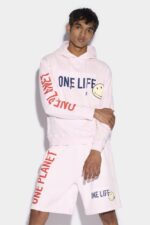 Dsquared2 Iconic Smiley Organic Cotton Cool Fit Sweatshirt D2 PINK