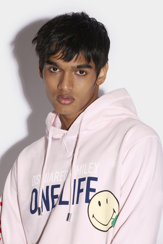 Dsquared2 Iconic Smiley Organic Cotton Cool Fit Sweatshirt D2 PINK - Image 4