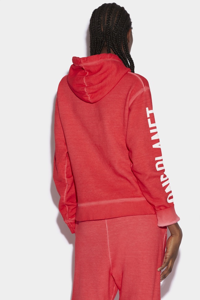 Dsquared2 Iconic Smiley Organic Cotton Cool Fit Sweatshirt RED D2 - Image 2