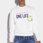 Dsquared2 Iconic Smiley Organic Cotton Cool Fit Sweatshirt WHITE