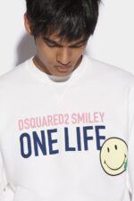 Dsquared2 Iconic Smiley Organic Cotton Cool Fit Sweatshirt WHITE - Image 3