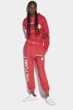 Dsquared2 Iconic Smiley Organic Cotton Joggers RED D2 - Image 3