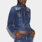 Dsquared2 Iconic Smiley Partially Organic Cotton Boyfriend Jacket
