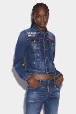Dsquared2 Iconic Smiley Partially Organic Cotton Boyfriend Jacket