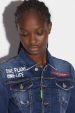 Dsquared2 Iconic Smiley Partially Organic Cotton Boyfriend Jacket - Image 4
