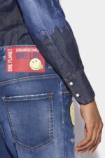 Dsquared2 Iconic Smiley Partially Organic Cotton Skater Jeans - Image 5