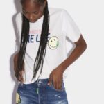 Dsquared2 Iconic Smiley Partially Recycled Cotton Renny Fit T-Shirt WHITE