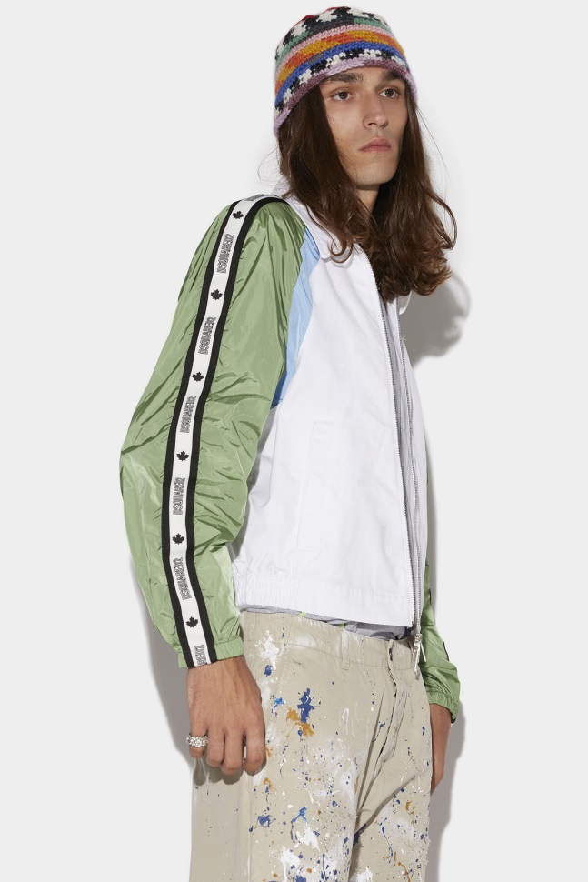 dsquared2_iconic_sport_hybrid_tape_jacket_white_beige.jpg Dsquared2 Iconic Sport Hybrid Tape Jacket WHITE/BEIGE - Image 1