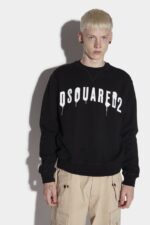 Dsquared2 Iconic Spray Logo Cool Sweater WHITE - Image 3