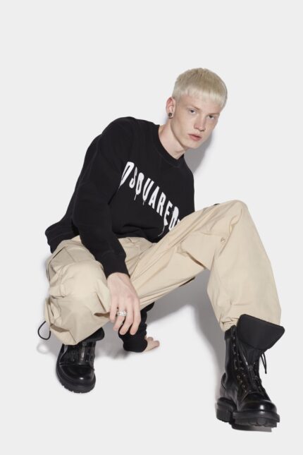 Dsquared2 Iconic Spray Logo Cool Sweater WHITE