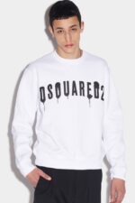 Dsquared2 Iconic Spray Logo Cool Sweater WHITE/BLACK