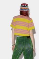 Dsquared2 Iconic Stripes Crop Polo - Image 2