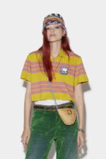 Dsquared2 Iconic Stripes Crop Polo