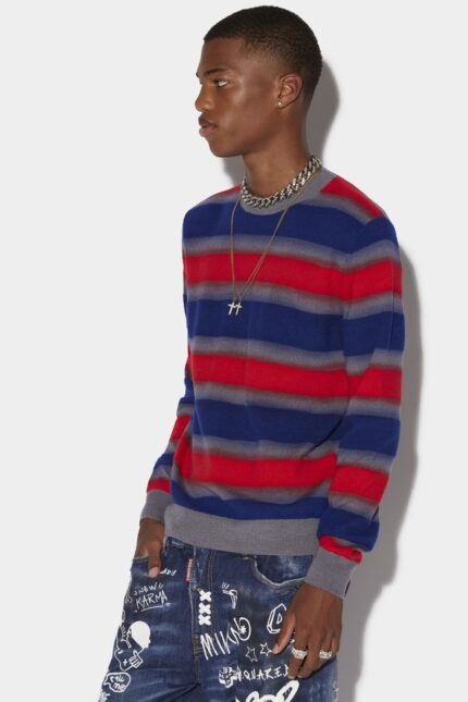 Dsquared2 Iconic Stripes Round Neck Sweater