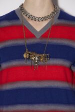Dsquared2 Iconic Stripes V-Neck Sweater BLUE/FANTASY - Image 3