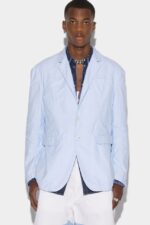 Dsquared2 Iconic Super Relax Blazer WHITE/LIGHT BLUE - Image 4