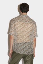 Dsquared2 Iconic Tactical Bowling Shirt D2 BEIGE - Image 2
