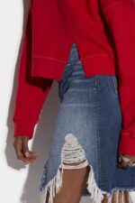 Dsquared2 Iconic Uneven Hoodie RED - Image 4