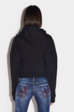 Dsquared2 Iconic Uneven Hoodie RED/BLACK - Image 2