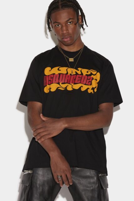 Dsquared2 Iconic Wave Logo Slouch T-Shirt