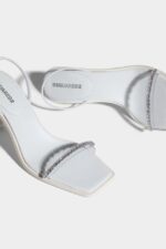 Dsquared2 Iconic WHITE/BLACK Cassandra Heeled Sandals - Image 4