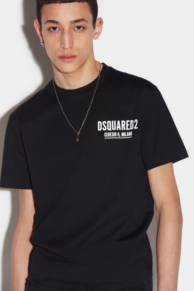 Dsquared2 Iconic WHITE/BLACK Mini Logo Ceresio 9 T-Shirt D2 WHITE - Image 3