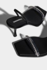 Dsquared2 Iconic WHITE Cassandra Heeled Sandals D2 - Image 5