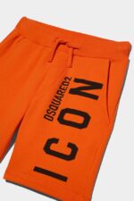 Dsquared2 Iconic WHITE D2Kids Icon Sweatshorts - Image 4
