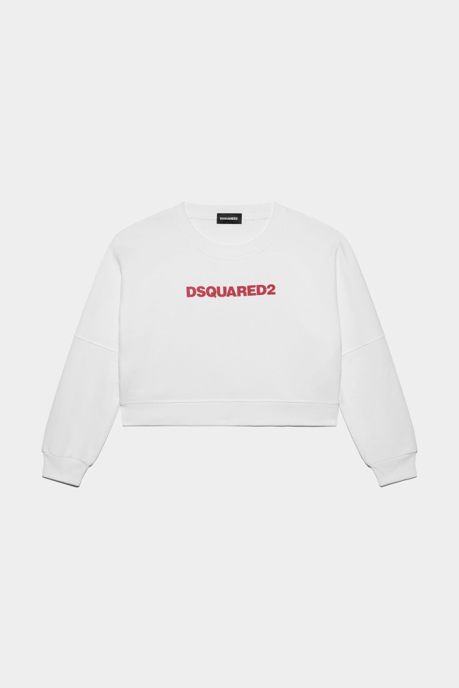 dsquared2_iconic_white_d2kids_sweatshirt.jpg Dsquared2 Iconic WHITE D2Kids Sweatshirt - Image 1