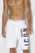 Dsquared2 Iconic WHITE Icon Relax Shorts D2 - Image 3