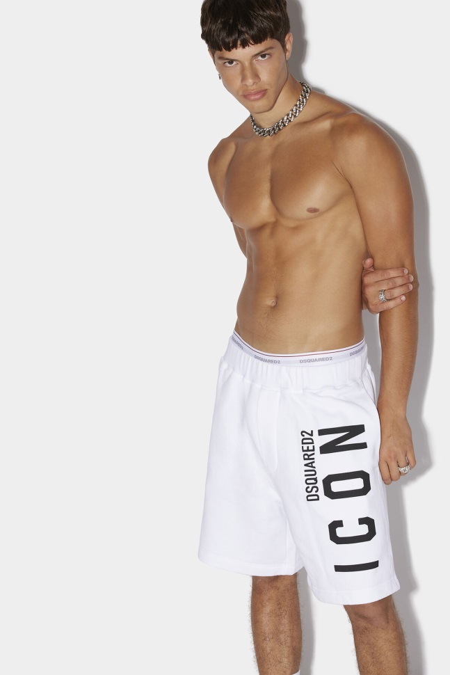 dsquared2_iconic_white_icon_relax_shorts_d2.jpg Dsquared2 Iconic WHITE Icon Relax Shorts D2 - Image 1