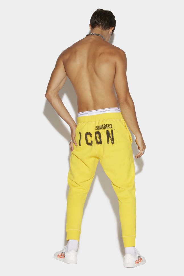 dsquared2_iconic_white_icon_spray_ski_joggers.jpg Dsquared2 Iconic WHITE Icon Spray Ski Joggers - Image 1