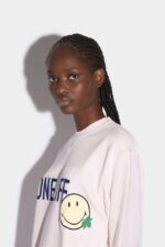 Dsquared2 Iconic WHITE/PINK Smiley Organic Cotton Cool Fit Sweatshirt D2 - Image 4