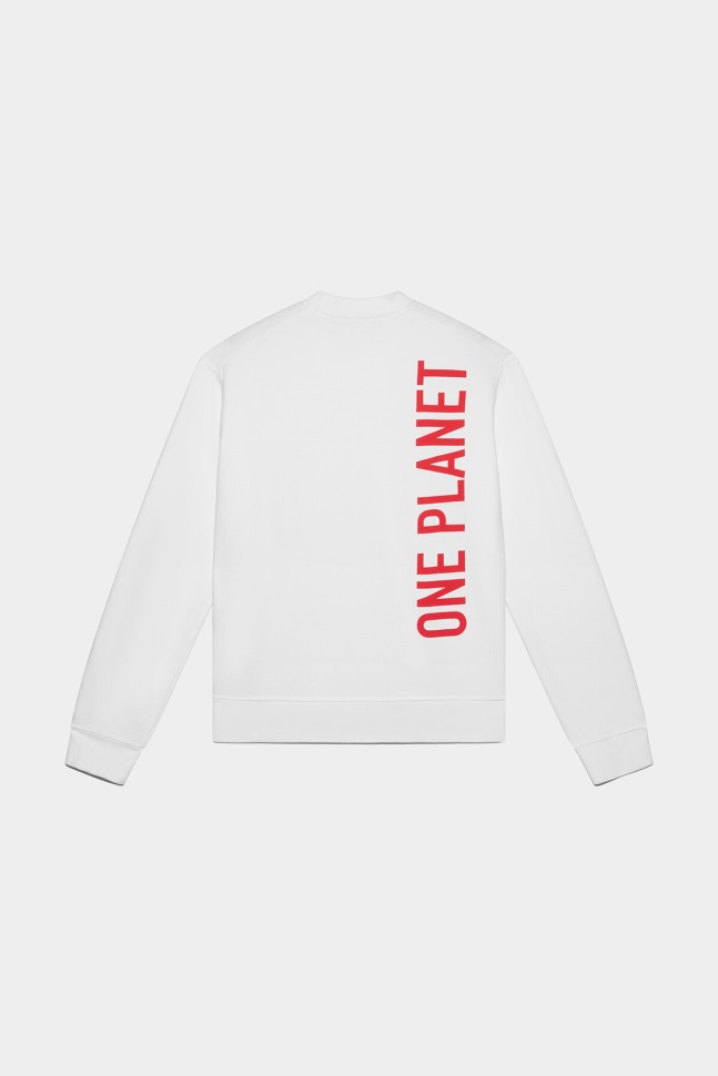 Dsquared2 Iconic WHITE/PINK Smiley Organic Cotton Cool Fit Sweatshirt D2 WHITE - Image 2