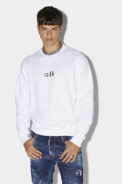 Dsquared2 Iconic WHITE/SKY Be Icon Sweatshirt D2