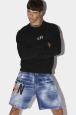 Dsquared2 Iconic WHITE/SKY Be Icon Sweatshirt D2 WHITE