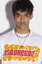 Dsquared2 Iconic WHITE Wave Logo Cigar T-Shirt - Image 3