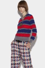 Dsquared2 New In Stripes V-Neck Sweater BLUE/FANTASY
