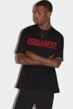 Dsquared2 Slouch T-Shirt WHITE/NAVY BLUE D2