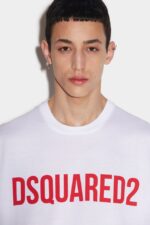 WHITE Dsquared2 Slouch T-Shirt - Image 3